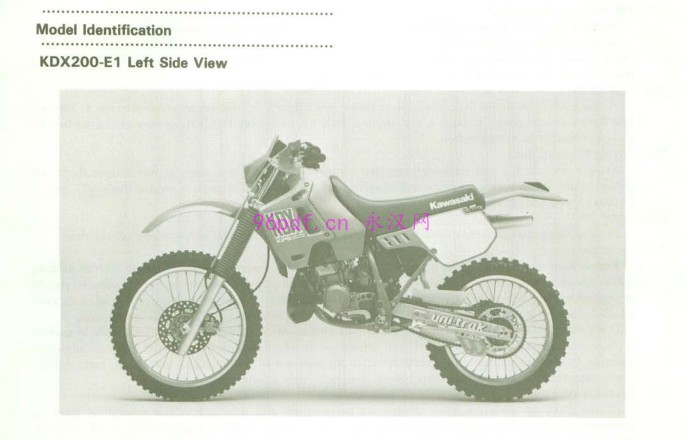 1989-1994 川崎Kawasaki KDX200 E维修手册资料(英文)