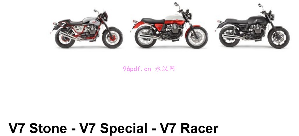 Moto Guzzi 古兹 V7 Stone  Special  Racer 维修手册资料(英文)