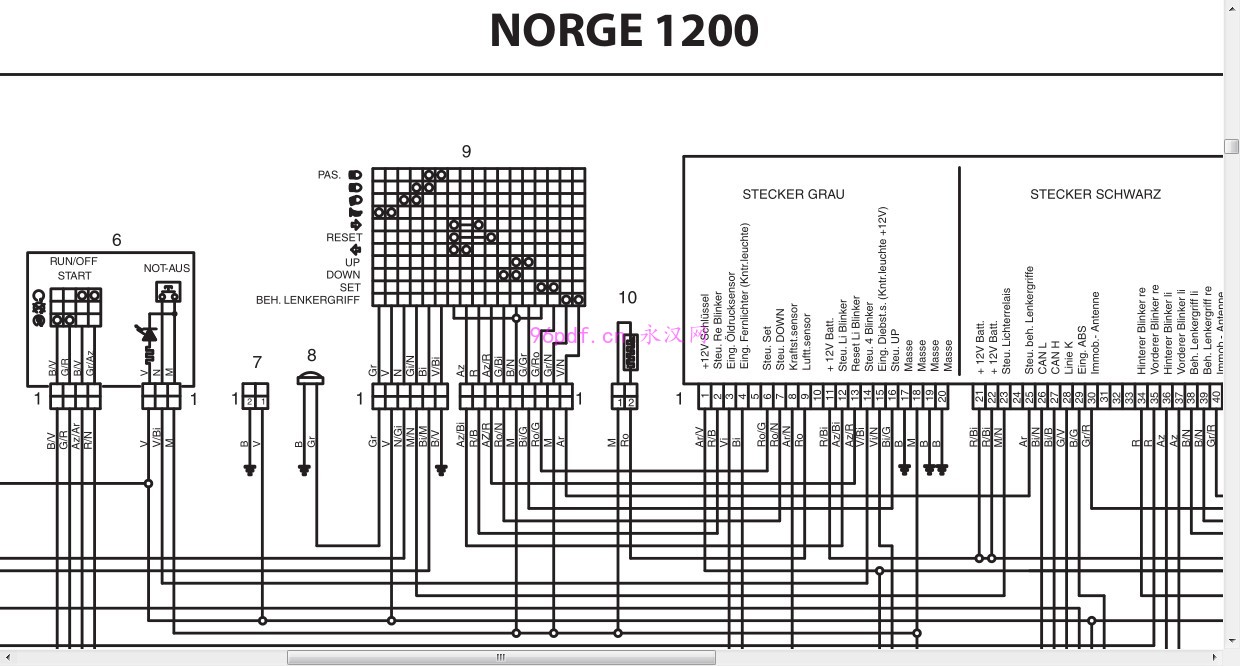 古兹Moto Guzzi Norge 1200 2006 维修手册 含电路图(英文)