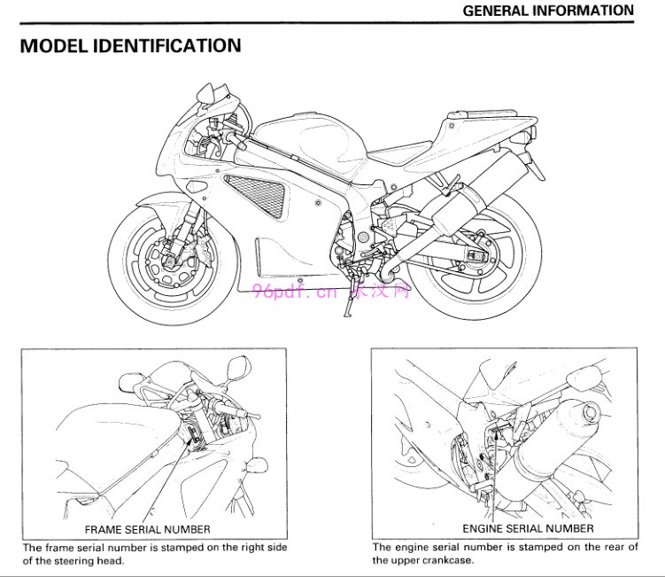 2000-2002 本田Honda VTR1000 SP1 SP2 维修手册资料含电路图 (英文)