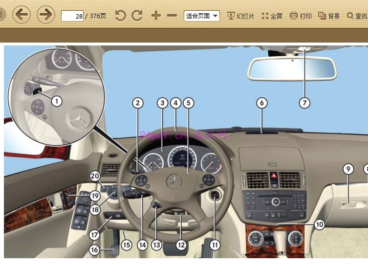2008-2010 奔驰C180K C260 C300 C230使用说明书 车主用户手册按照仪表操作说明 2009
