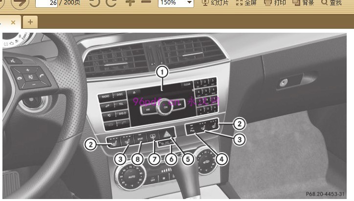 2011-2014 奔驰c63 amg 使用说明书 用户手册按键说明使用手册 2012 2013