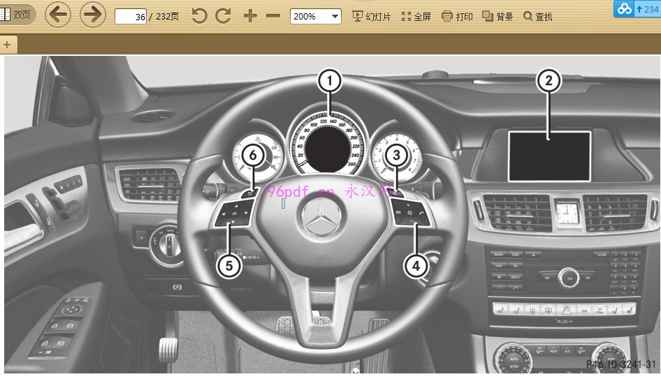 2010-2013 奔驰CLS300使用说明书 车主用户手册仪表按键操作说明 2011-2012