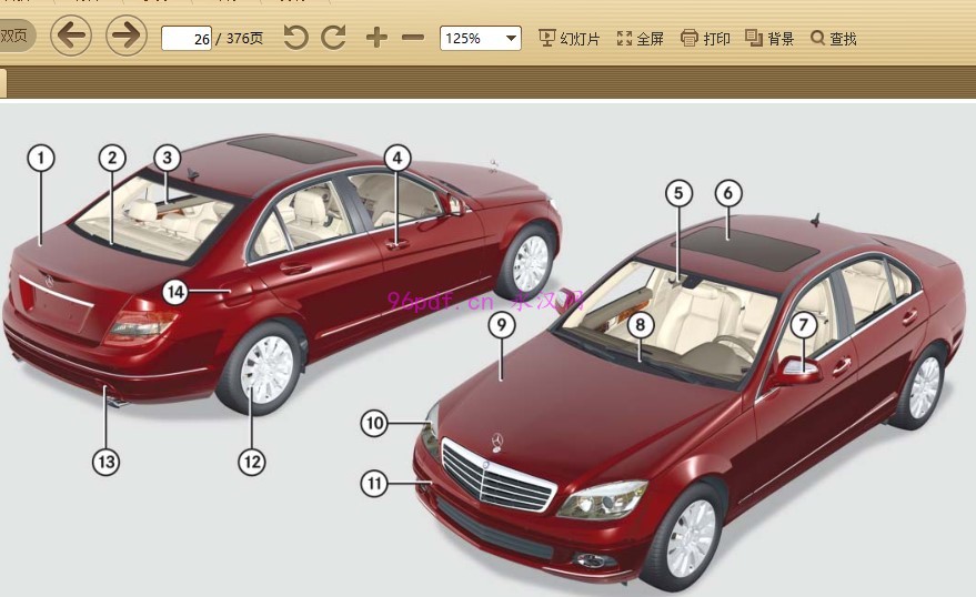 2008-2010 奔驰C200 K C230 280 使用说明书 车主用户手册 仪表按键操作说明2009 中文