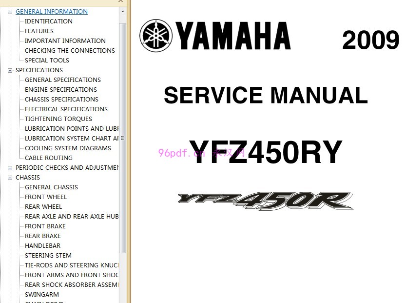 2009 雅马哈Yfz450 ry 维修手册资料 (英文)含电路图