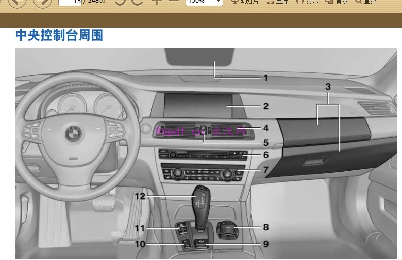 2010-2011 宝马ActiveHybrid 7 混合动力版 使用说明书 用户手册 仪表按键操作说明