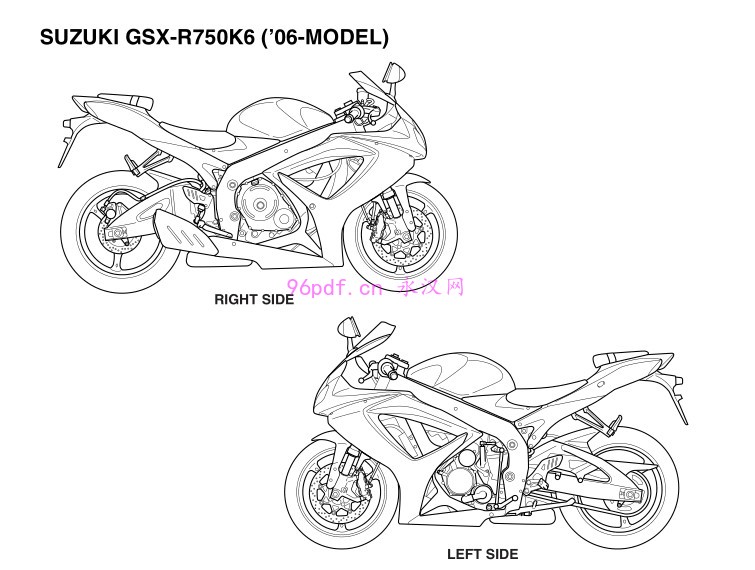 2006-2007 铃木Suzuki GSX-R750 K6 K7 维修手册资料 含电路图(英文)