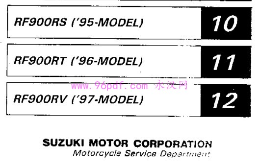 1994-1997铃木Suzuki RF900R RF900 RT 维修手册资料 扭矩数据 电路图 (英文)